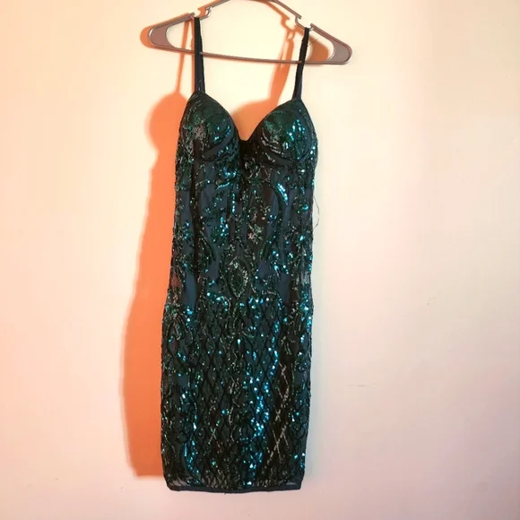 emerald green fashion nova dress Nova Tie Back Dress in Emerald Green main image 0